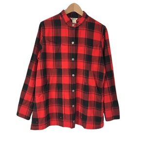 Duluth Trading Co. Snap Front Free Swingin' Flannel Smock Buffalo Plaid Shacket
